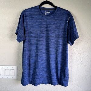 Reebok Men's Heathered Navy Athletic Tee - Medium